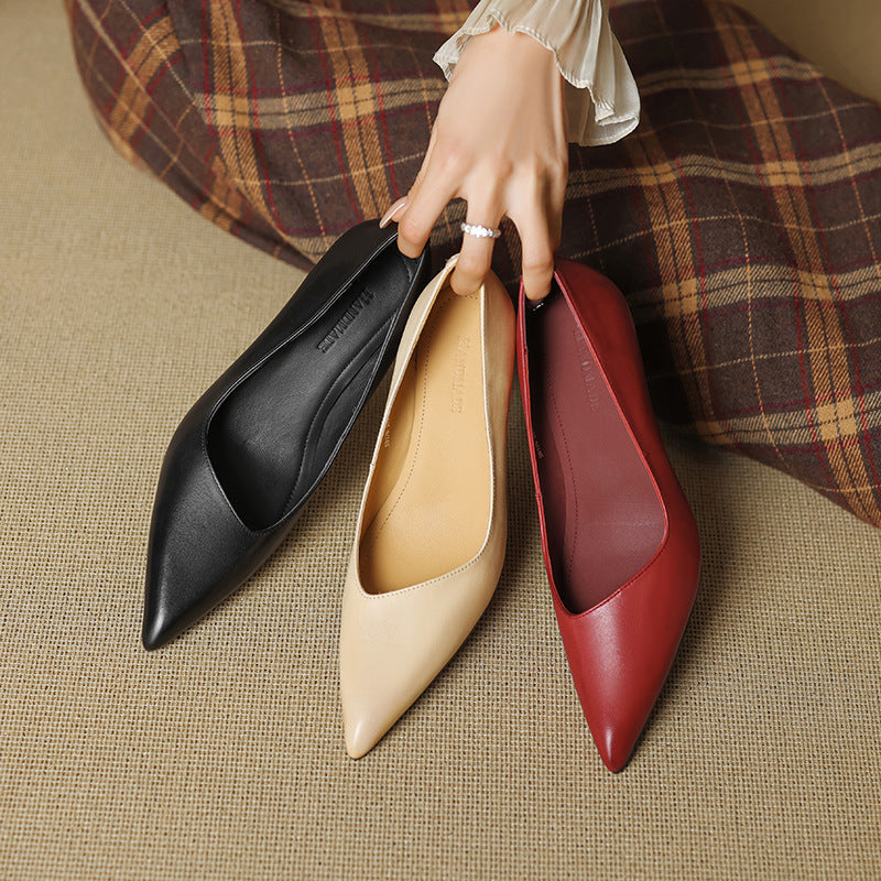 Authentic Leather Heels Noira