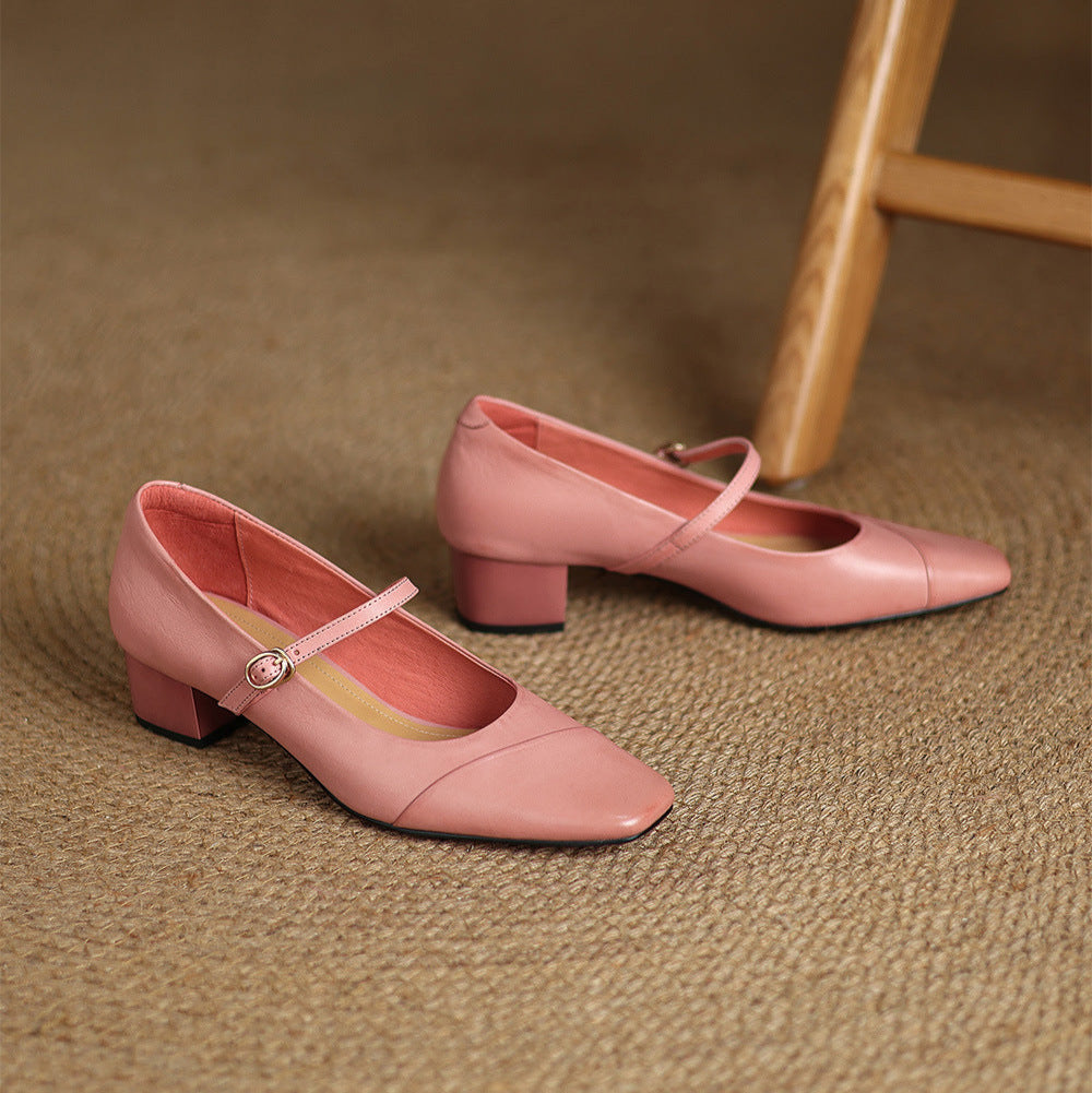 Clarette Authentic Leather Heels