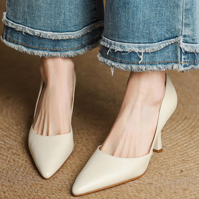 Authentic Leather Heels Liana