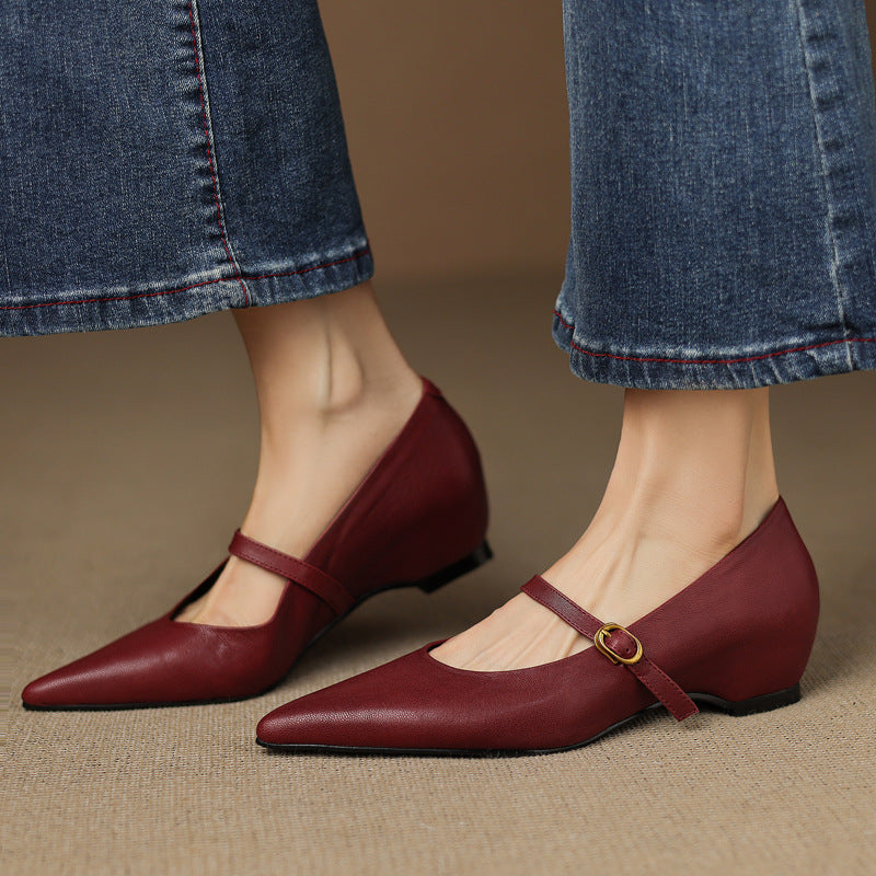 Delia Leather Heels