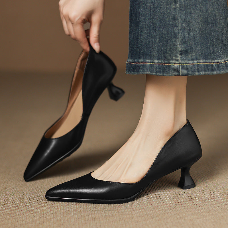 Authentic Leather Heels Elyia