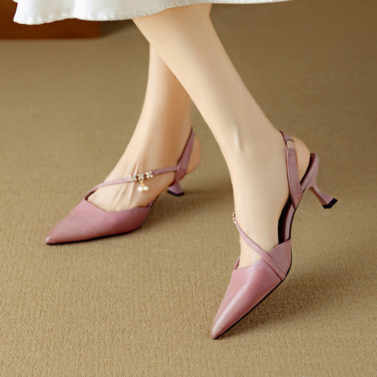 Genuine Leather Dahlia Heels