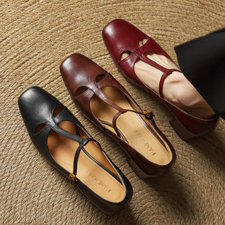 Elora Authentic Leather Heels