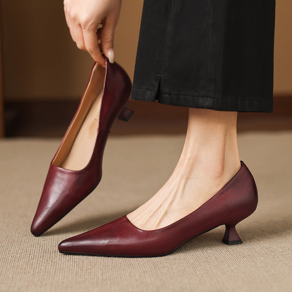 Authentic Leather Heels Revia