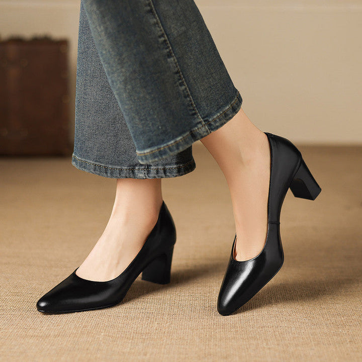 Authentic Leather Heels Velia