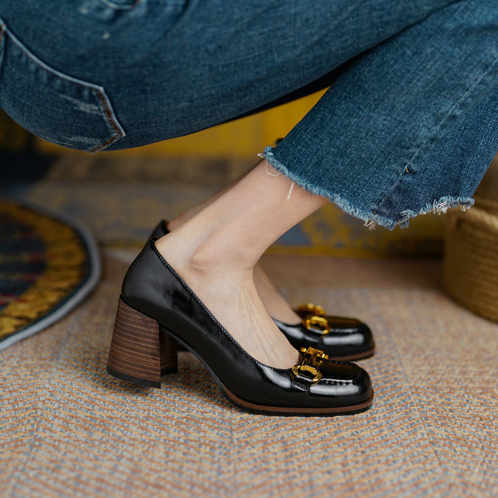 Authentic Leather Heels Velyn