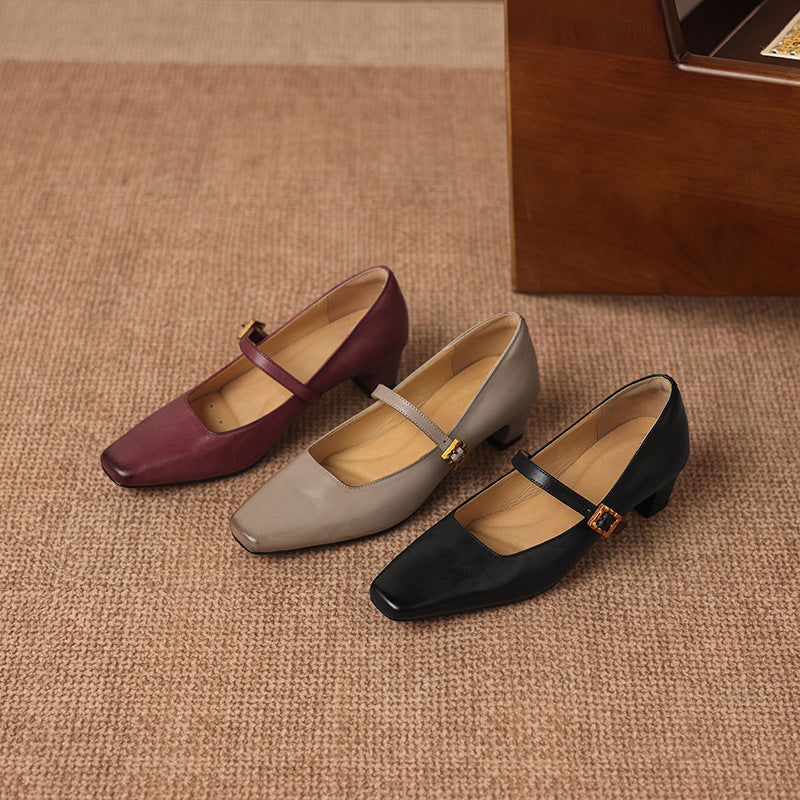 Authentic Leather Heels Aira