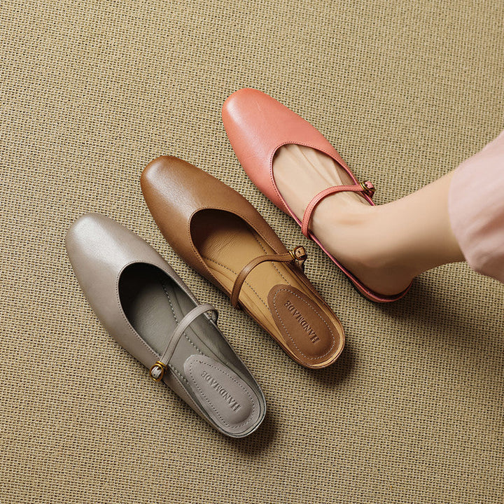 Lora Genuine Leather Mules