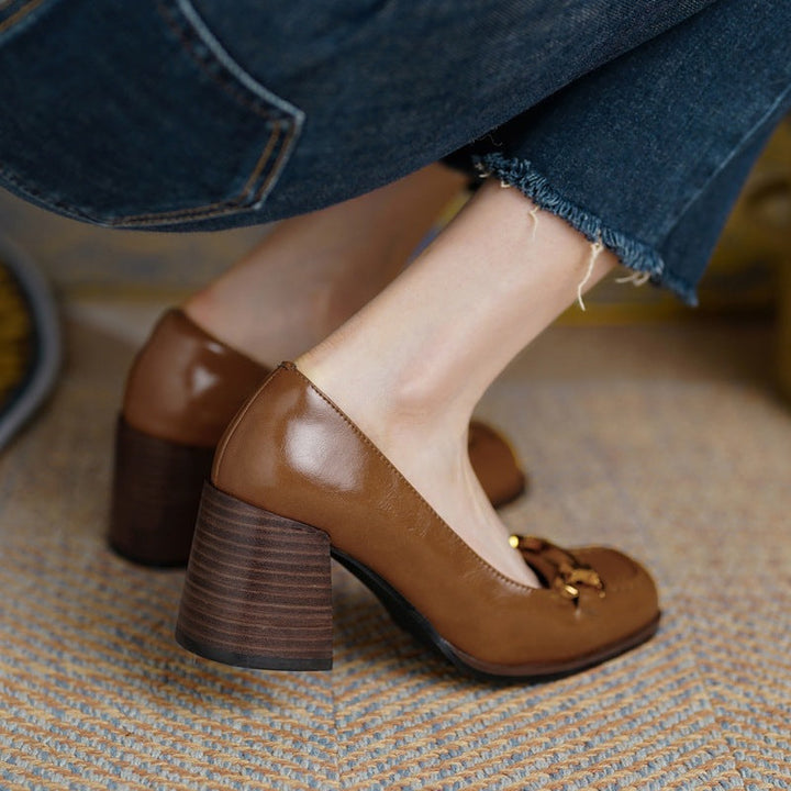 Authentic Leather Heels Velyn
