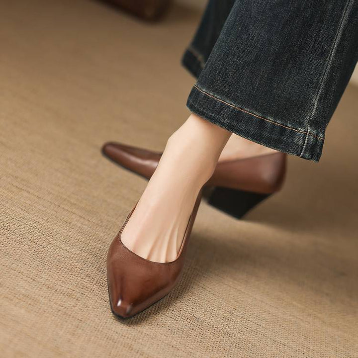 Zyla Authentic Leather Heels