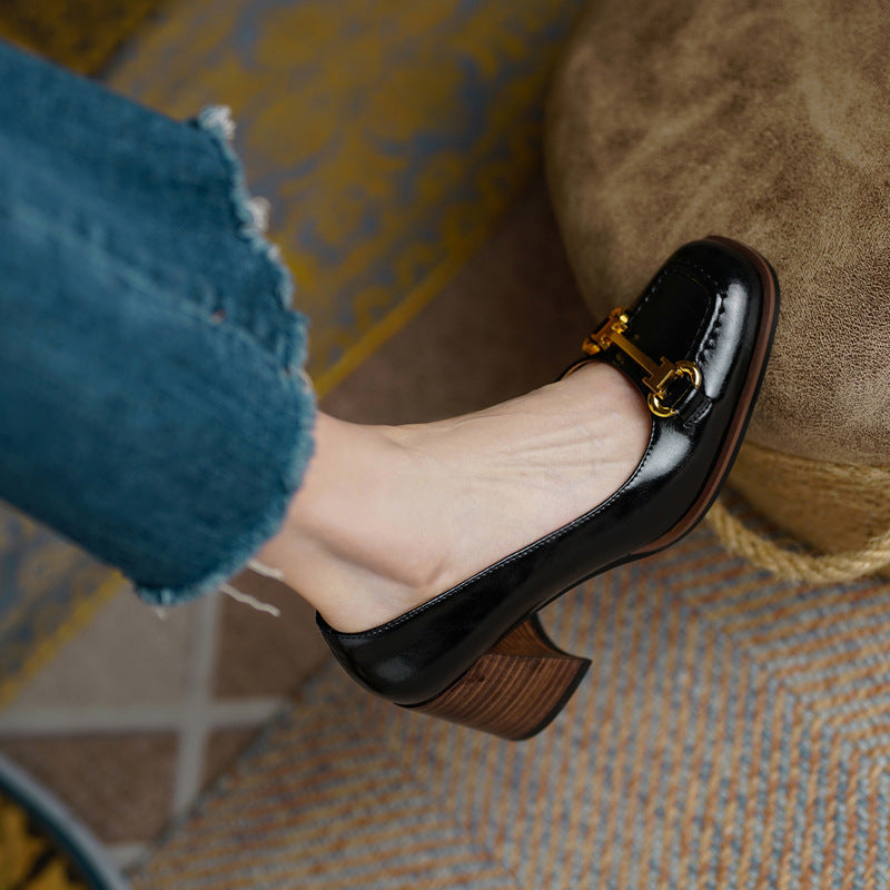 Authentic Leather Heels Velyn