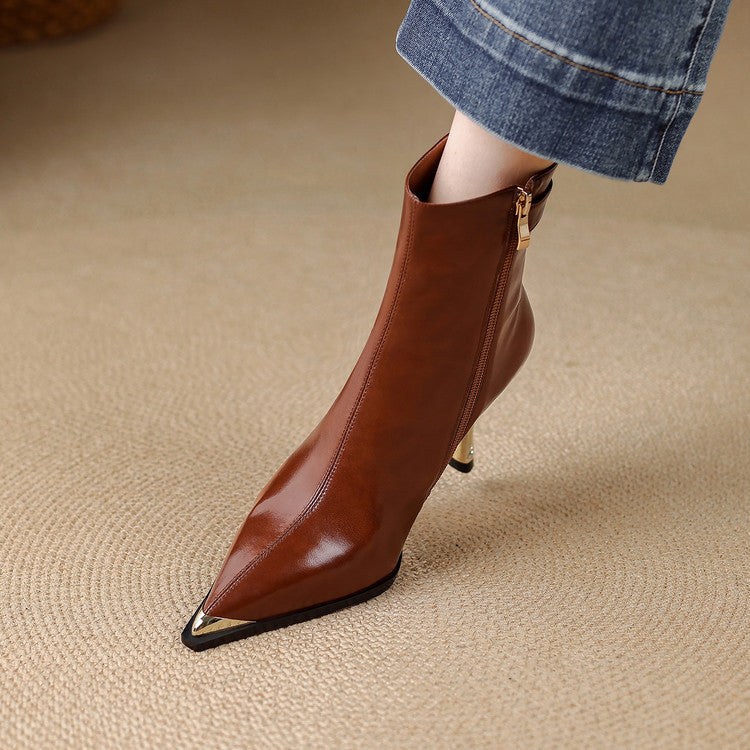 Estelle Genuine Leather Heeled Boots