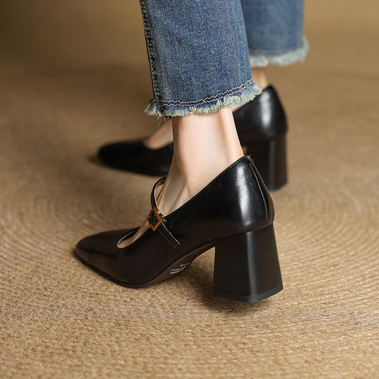 Genuine Leather Heels Lenara