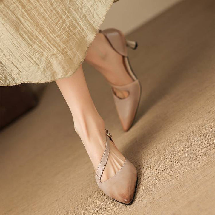 Evanie Genuine Leather D'Orsay Heels