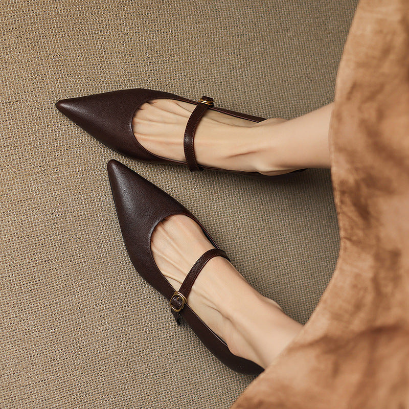 Delia Leather Heels