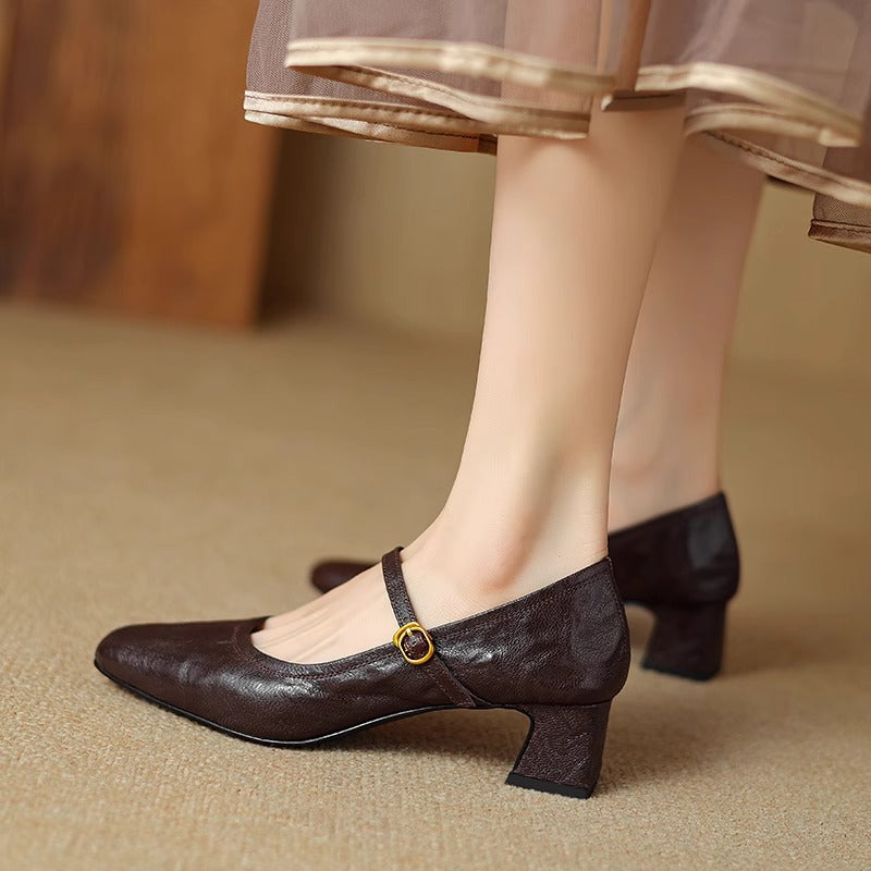 Authentic Leather Heels Remina