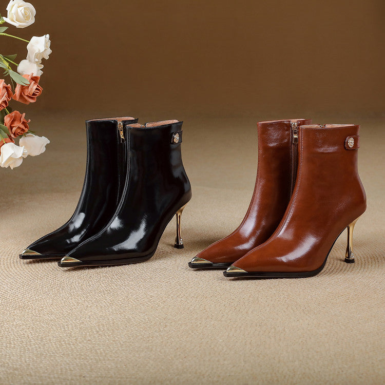 Estelle Genuine Leather Heeled Boots