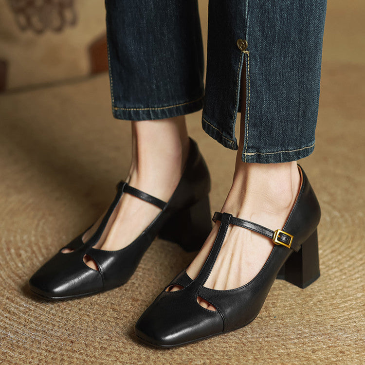 Elora Authentic Leather Heels