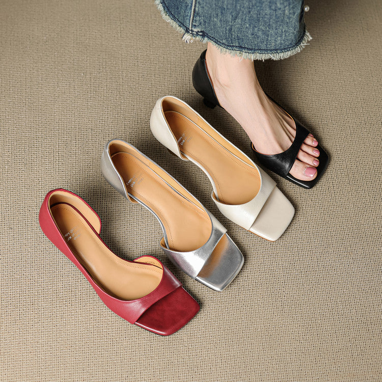Authentic Leather Open Heels