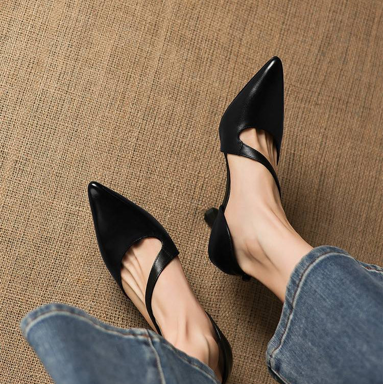 Evanie Genuine Leather D'Orsay Heels