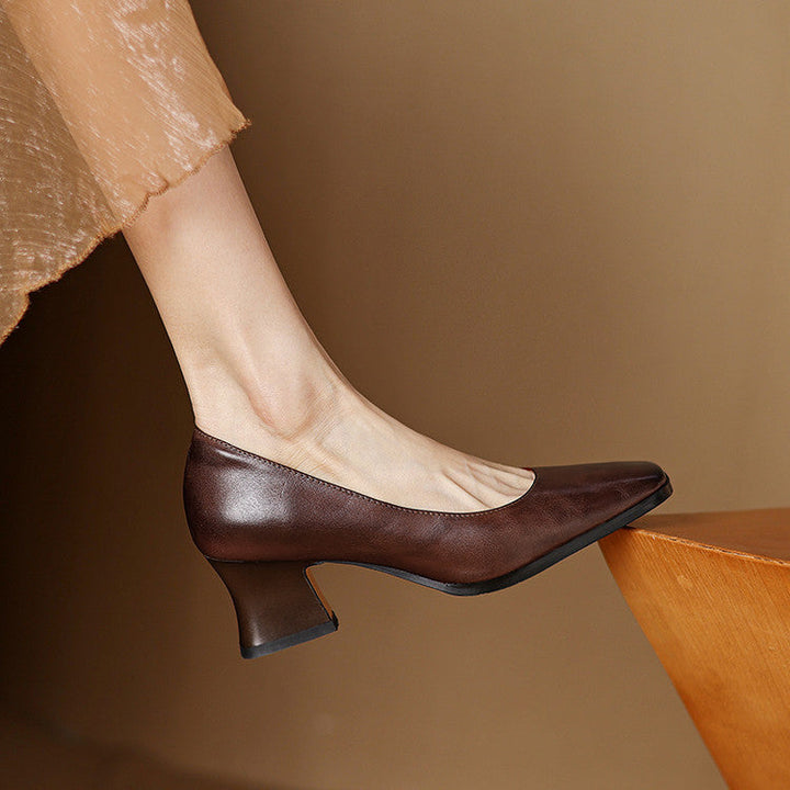 Authentic Leather Heels Arlix