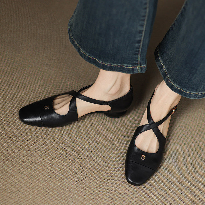 Elene Genuine Leather Mary-Jane Flats
