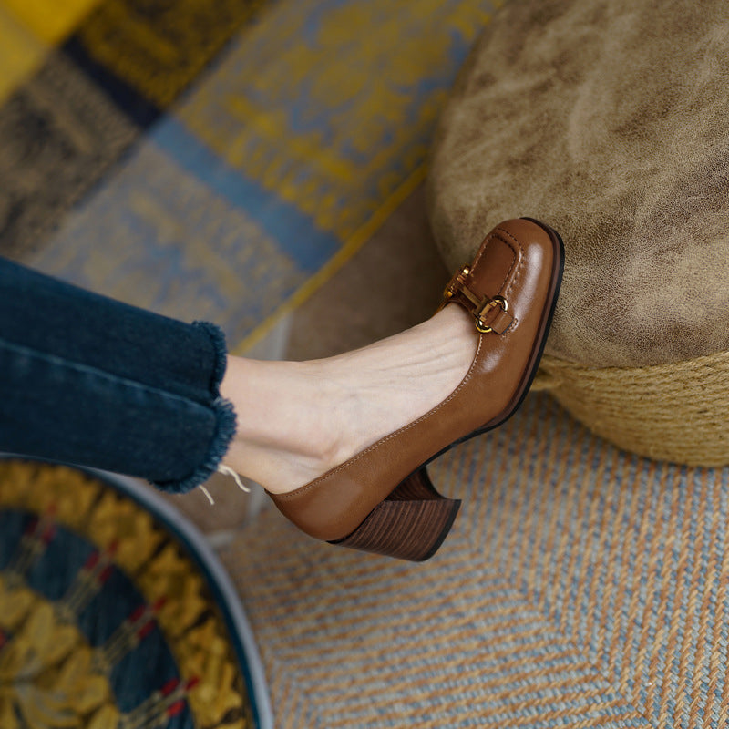 Authentic Leather Heels Velyn