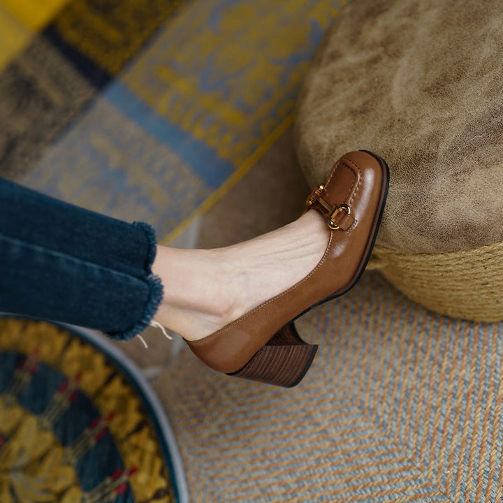 Velyn Genuine Leather Heels