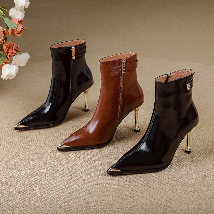 Estelle Genuine Leather Heeled Boots
