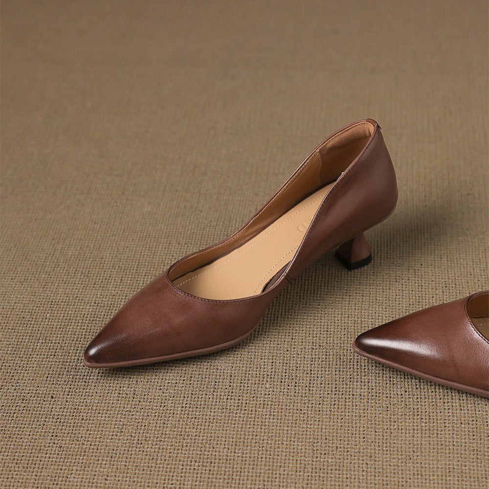 Authentic Leather Heels Elyia