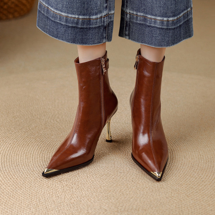 Estelle Genuine Leather Heeled Boots