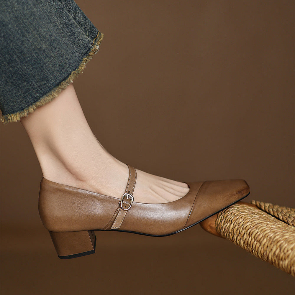 Clarette Authentic Leather Heels