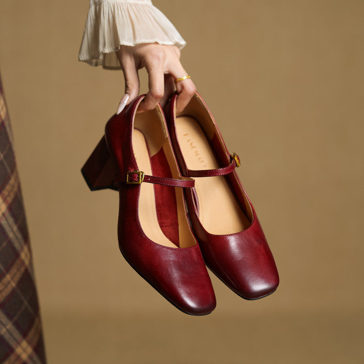Genuine Leather Heels Lenara