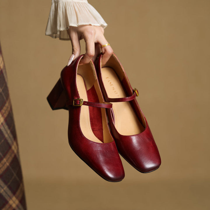 Genuine Leather Heels Lenara