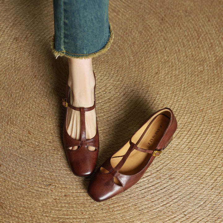Elora Authentic Leather Heels