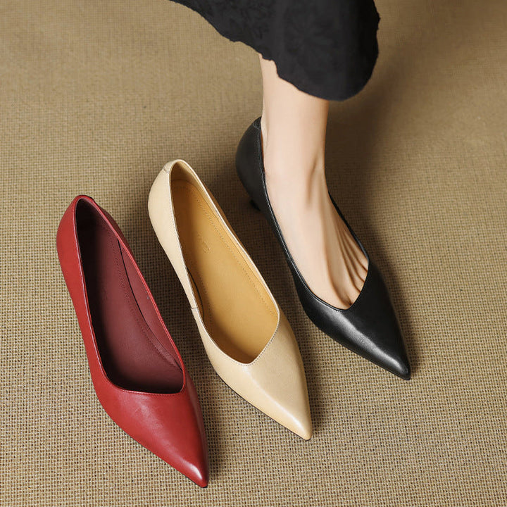 Authentic Leather Heels Noira