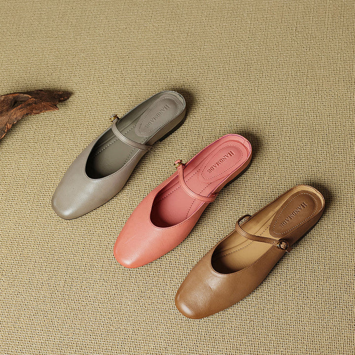 Lora Genuine Leather Mules