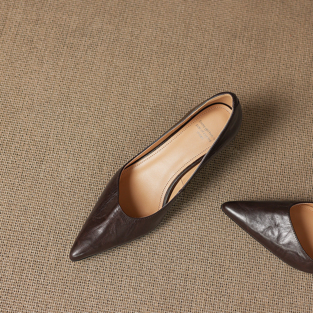Genuine Leather Court Shoes Kregia