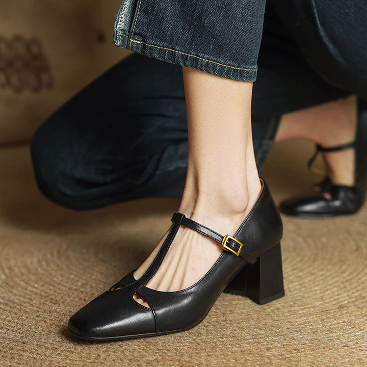 Elora Authentic Leather Heels
