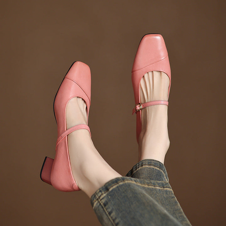 Clarette Authentic Leather Heels