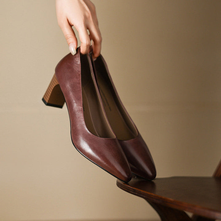 Authentic Leather Heels Velia