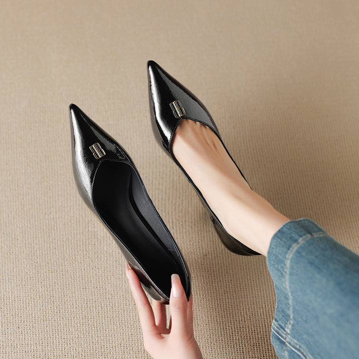 Genuine Leather Heels Bluer