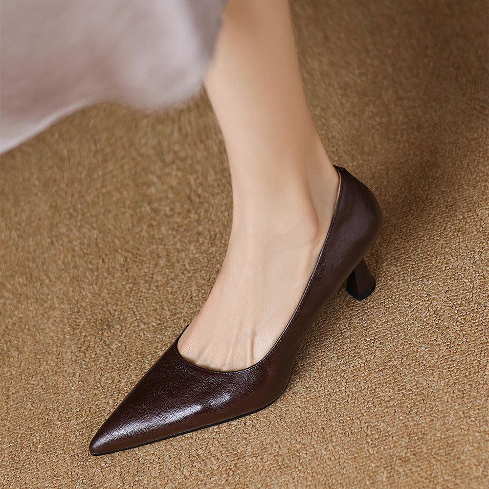 Elora Authentic Leather Heels