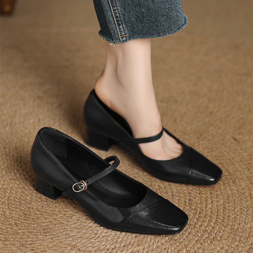 Clarette Authentic Leather Heels