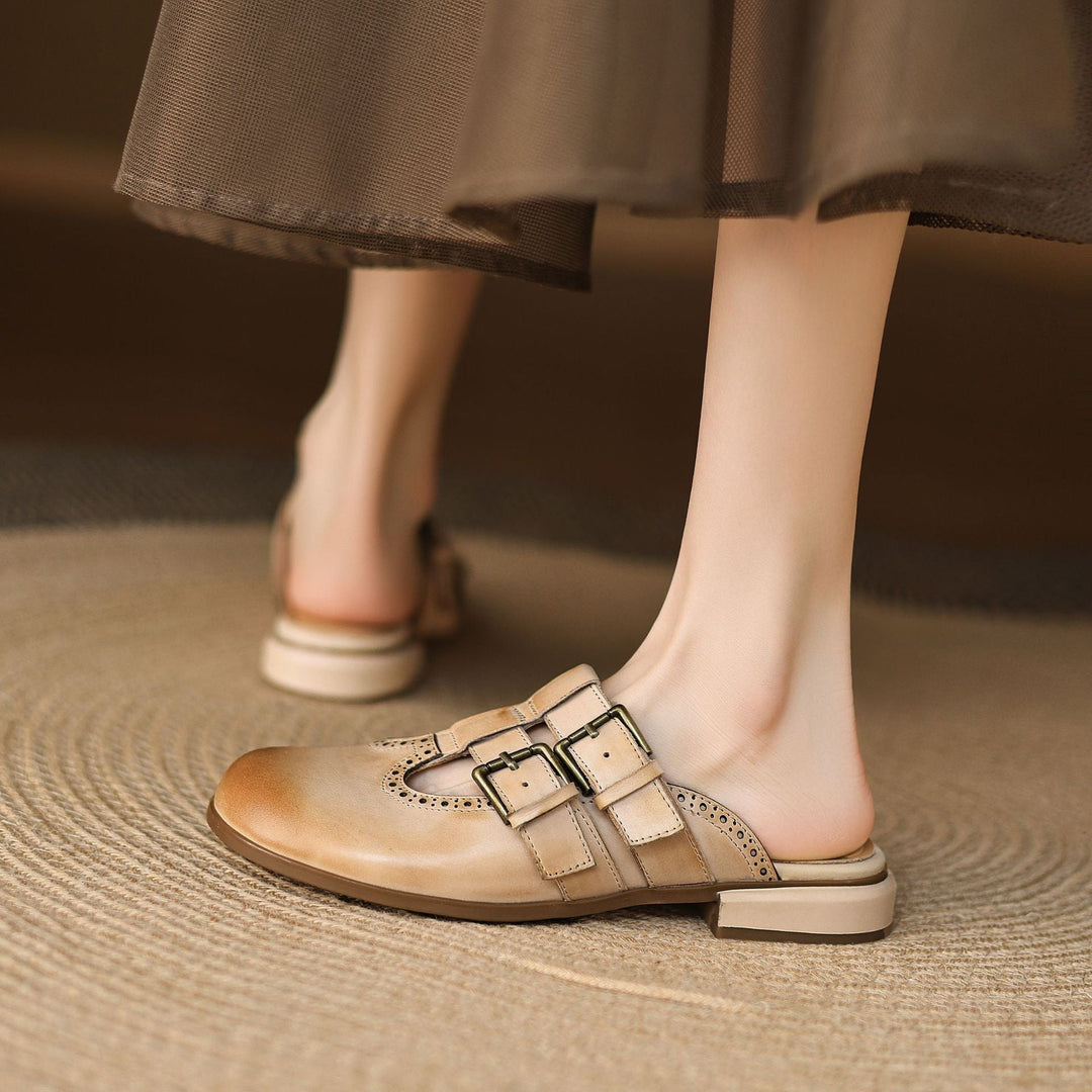 Elin Genuine Leather Mules