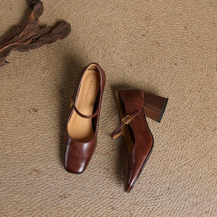 Genuine Leather Heels Lenara