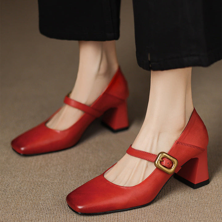 Genuine Leather Kelly Heels