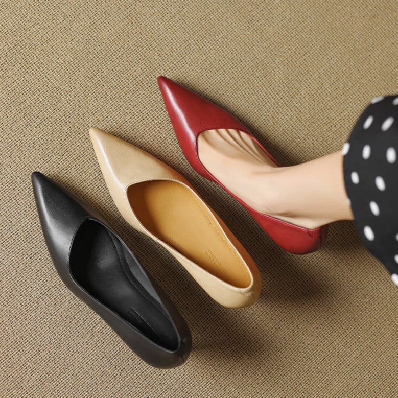 Authentic Leather Heels Noira