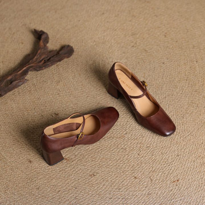 Genuine Leather Heels Lenara