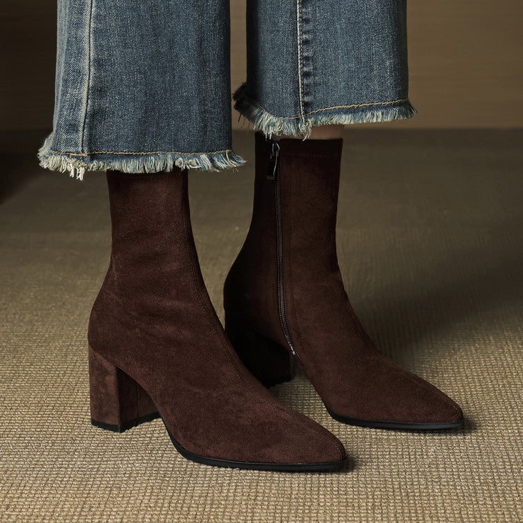 Authentic Suede Leather Ankle Boots